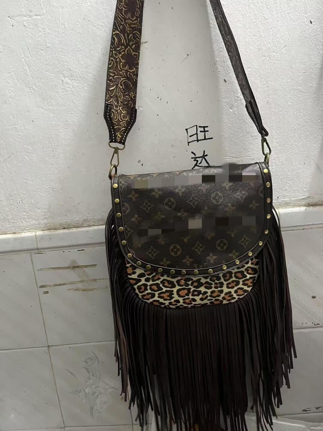 Bee leopard tassle crossbody