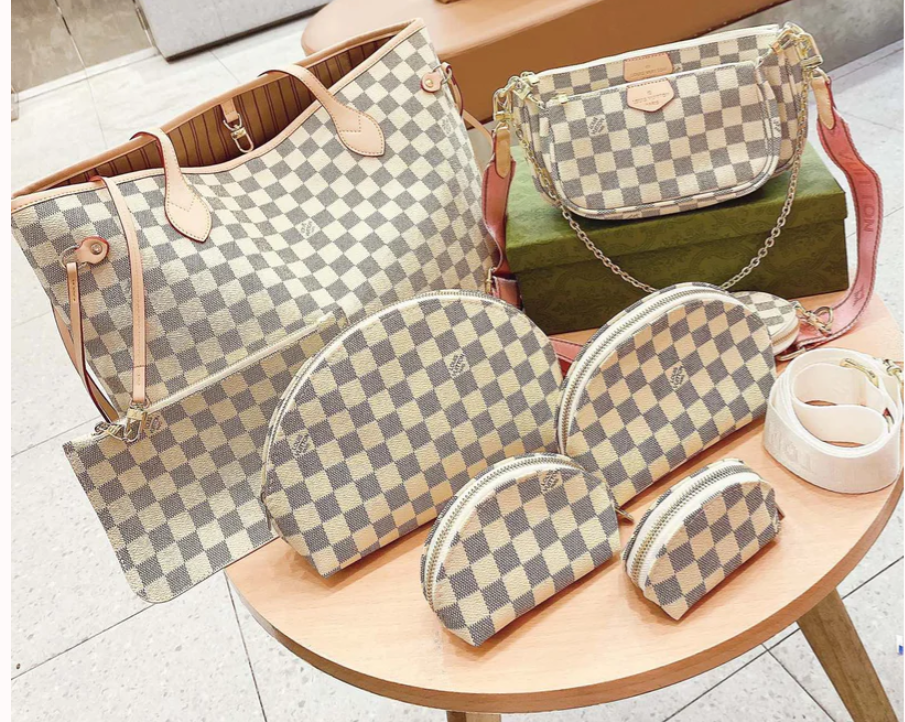 5pc White Check Set
