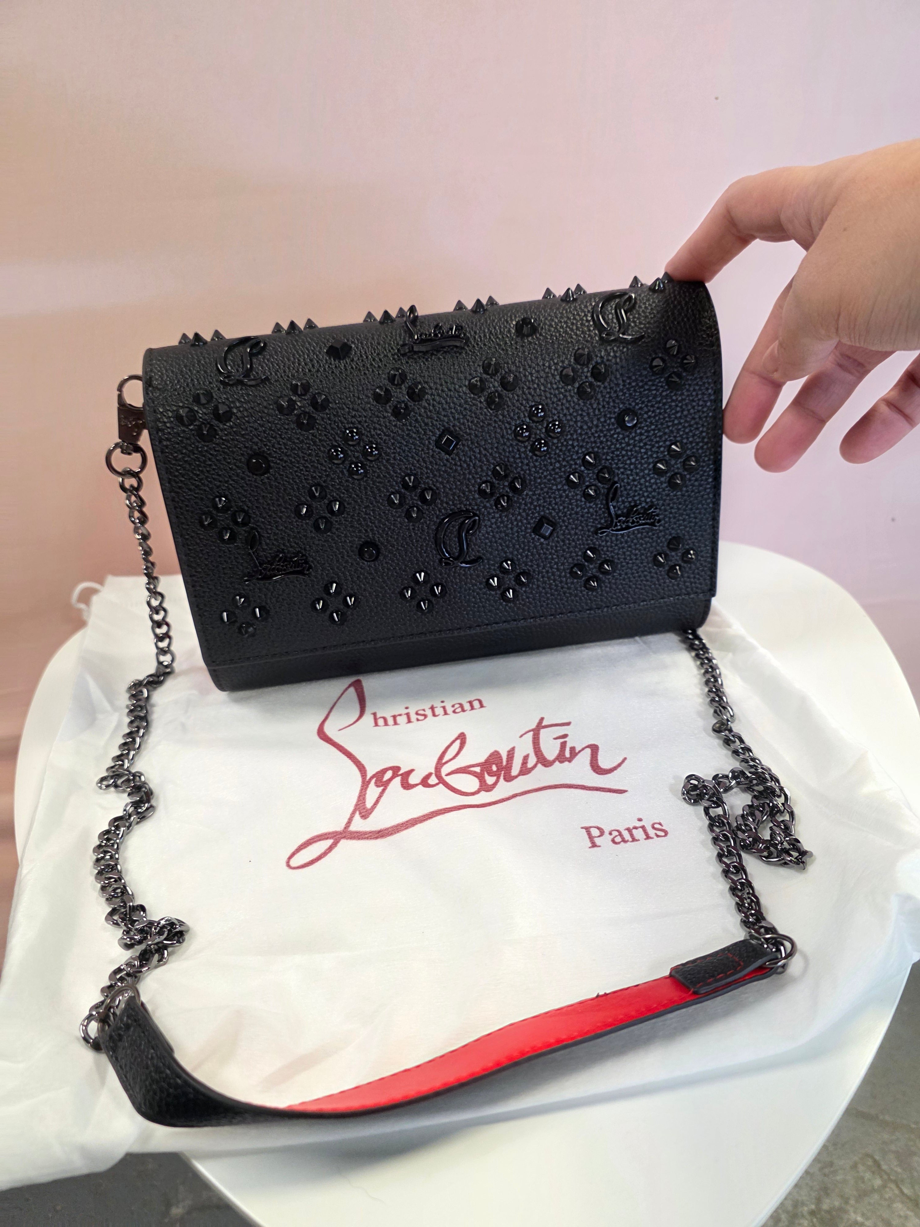 Paloma Black & Red Spike Clutch